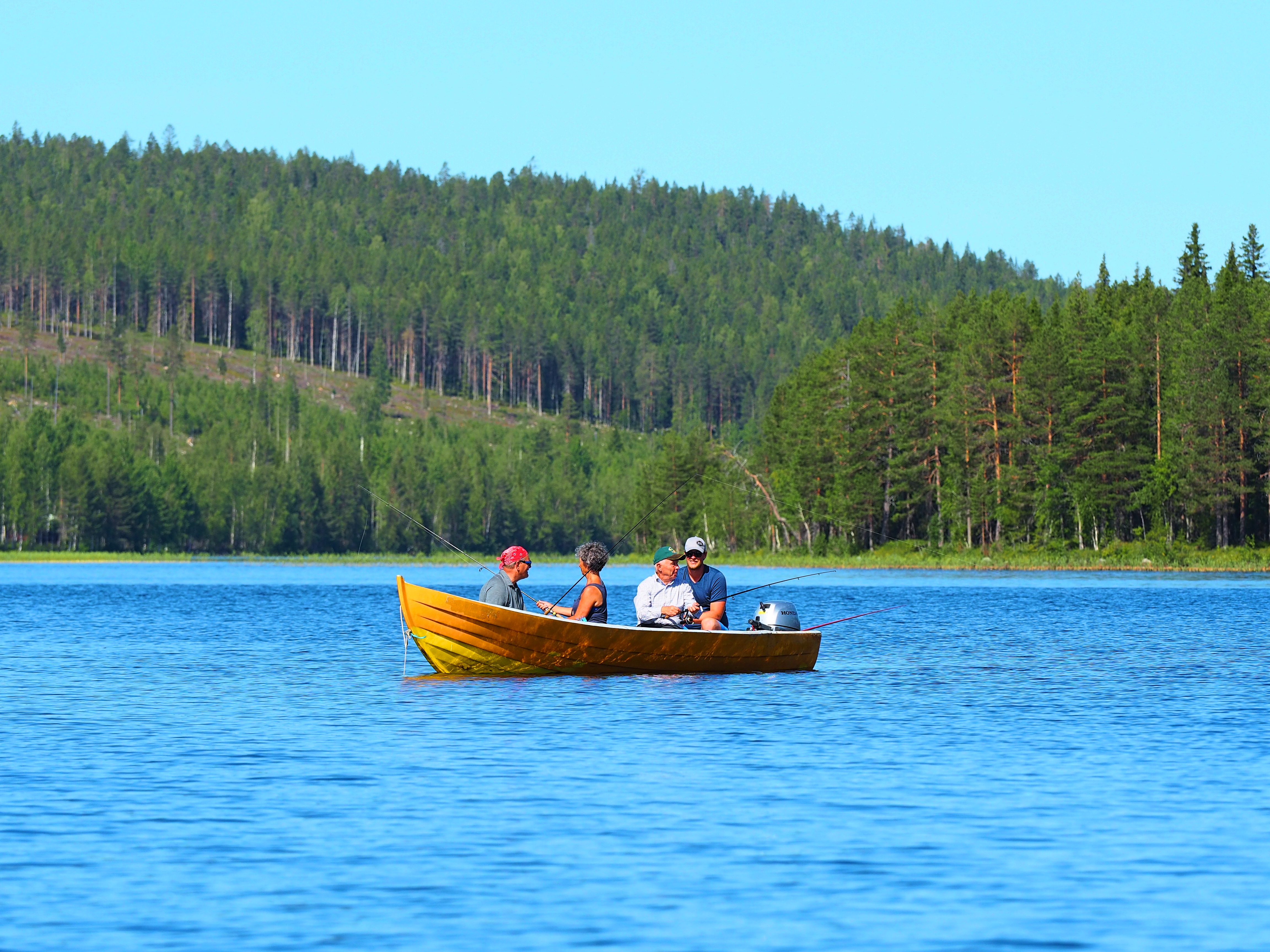 Boat outing and fishing